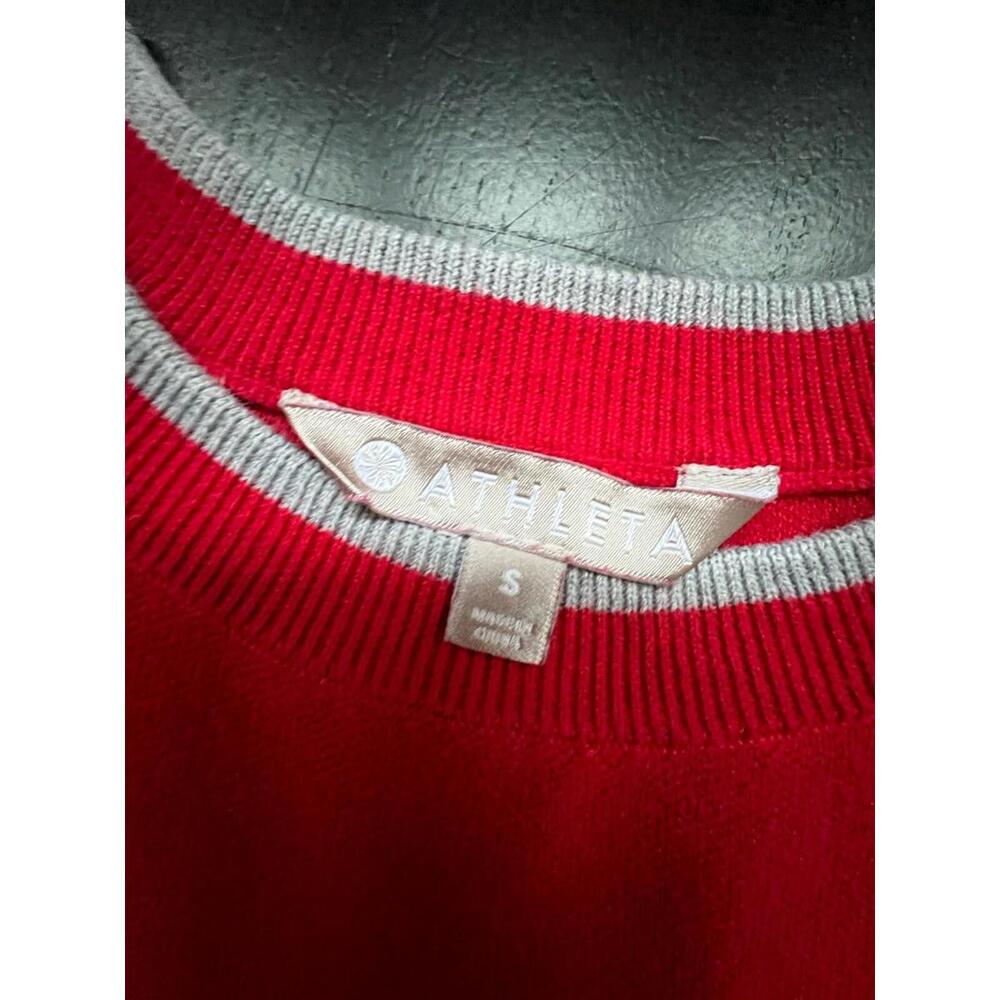 Athleta Cotton Crew Neck Red Pullover Sweater - Small - Picture 2 of 6